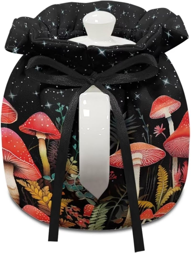 Mintulipy Mushroom Tea Pot Cosy Dust Proof Insulating Mushroom Tea Pot Cozies for Teapots Kitchen Accessory Home Table Decorative Breakfast Warmer Teapot Cozies - Image 3